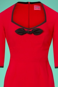 Glamour Bunny - 50s Karen Sleeved Pencil Dress in Red 4