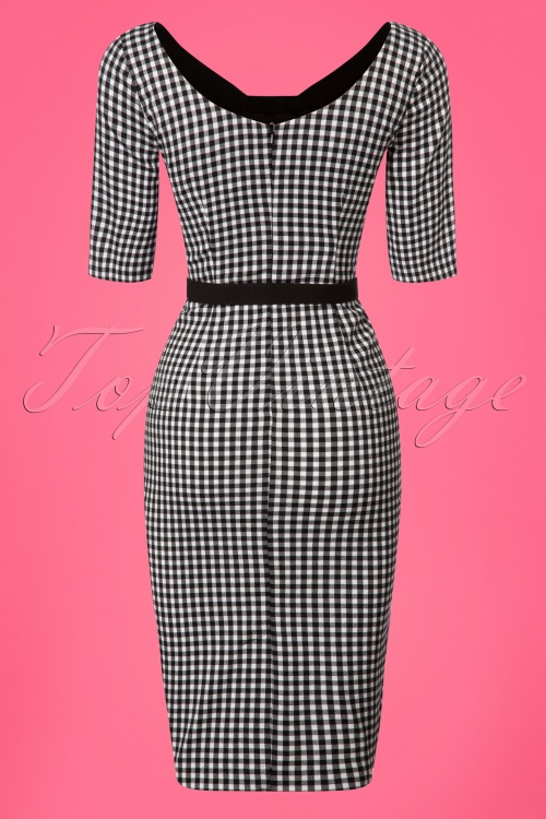 Glamour Bunny - 60s  Jacky Pencil Dress in Gingham 6