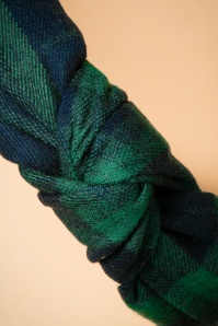 Darling Divine - 50s Tartan Hairband in Green and Navy 2