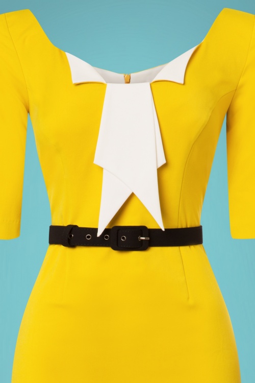 Glamour Bunny - 60s Jacky Pencil Dress in Yellow 4