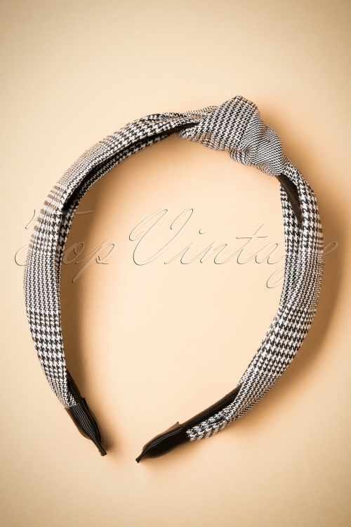Darling Divine - 50s Check Hairband in Black and White