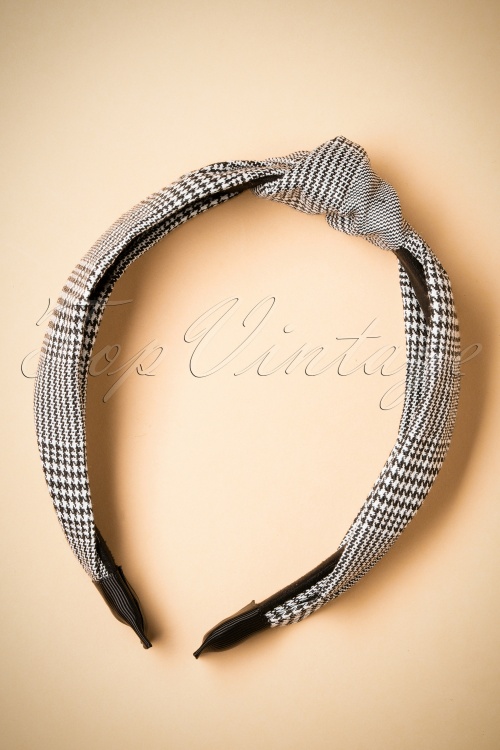 Darling Divine - Check Hairband Années 50 en Noir et Blanc