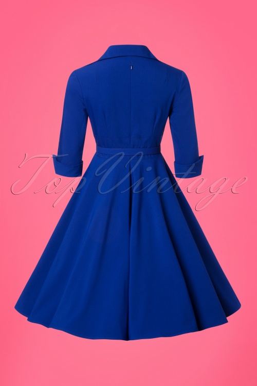 Glamour Bunny - 50s Lorelei Swing Dress in Royal Blue 7