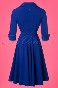 Glamour Bunny - 50s Lorelei Swing Dress in Royal Blue 6