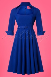 Glamour Bunny - 50s Lorelei Swing Dress in Royal Blue 3