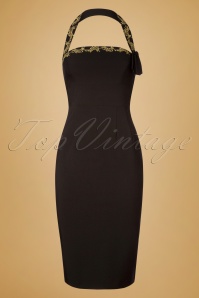 Glamour Bunny - 50s Candy Pencil Dress in Black 5