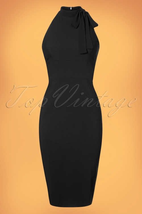 Glamour Bunny - 50s Ivy Pencil Dress in Black 3