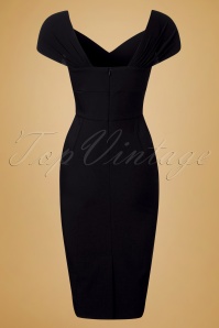 Glamour Bunny - 50s Ruby Pencil Dress in Black 6