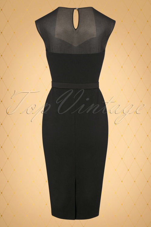 Vintage Diva  - The Eileen Pencil Dress in Black 7
