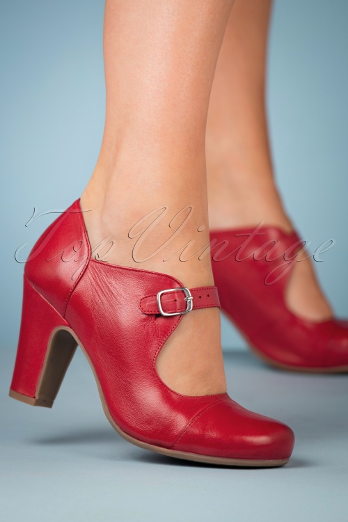 Miz Mooz - 50s June Leather Mary Jane Pumps in Red 2