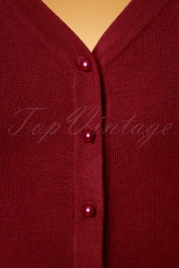 Collectif Clothing - 50s Kimberley Knitted Cardigan in Burgundy 4