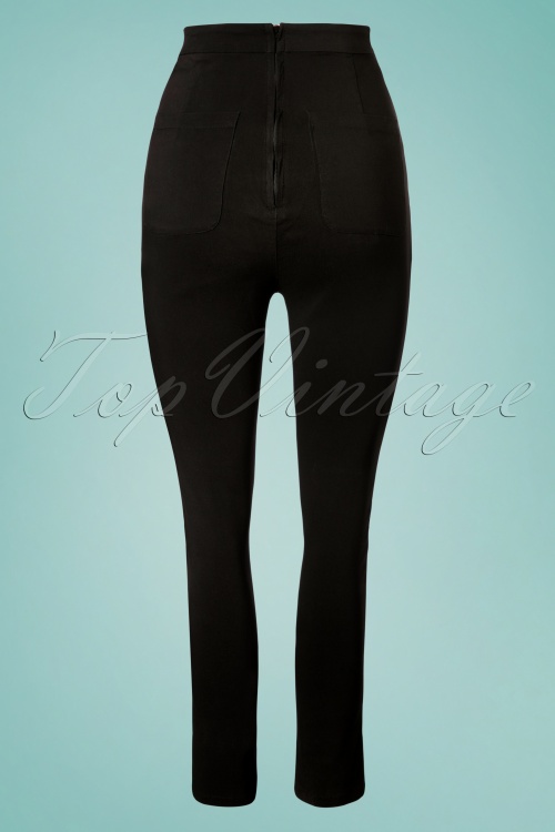 Collectif Clothing - Tali Cigarette Trousers Années 50 en Noir 3