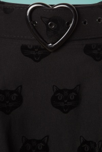 Collectif Clothing - Naomi fluwelen kattenskaterrok in zwart 4