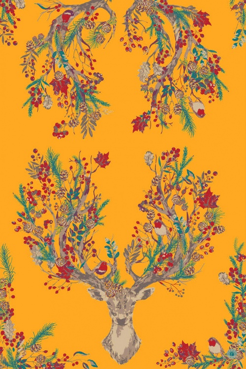Powder - 70s Enchanted Stag Scarf in Yellow 2