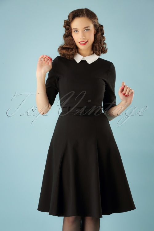 Collectif Clothing - Winona Swing Dress Années 50 en Noir