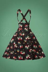Collectif Clothing - Alexa Gnome Swing Skirt Années 50 en Noir 3