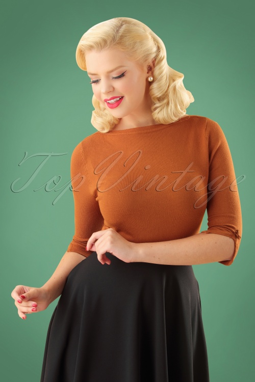 Banned Retro - 50s Addicted Sweater in Brown