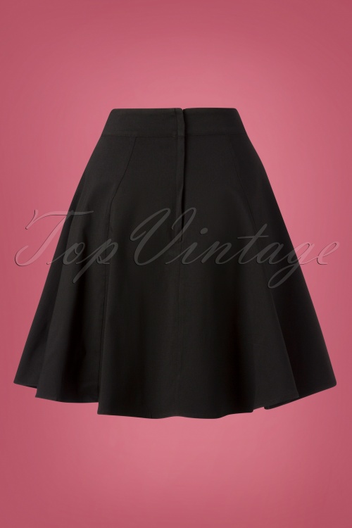 Collectif Clothing - Tammy Swing Skirt Années 50 en Noir 3