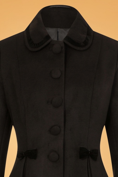 Bunny - 50s Olivia Bow Coat in Black 3