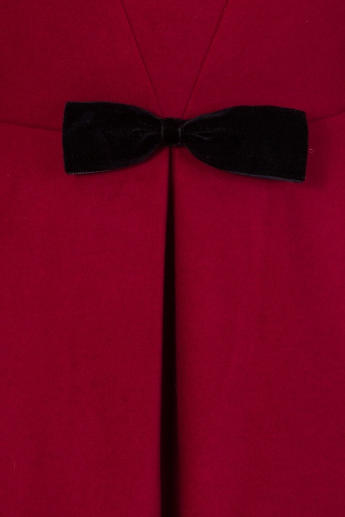 Bunny - 50s Olivia Bow Coat in Dark Red 6