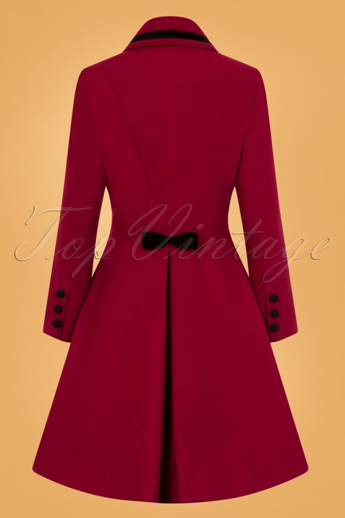 Bunny - 50s Olivia Bow Coat in Dark Red 5