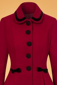 Bunny - 50s Olivia Bow Coat in Dark Red 4