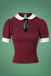 Collectif Clothing - 40s Khloe Top in Wine 2