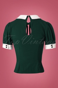 Collectif Clothing - 40s Khloe Top in Green 3