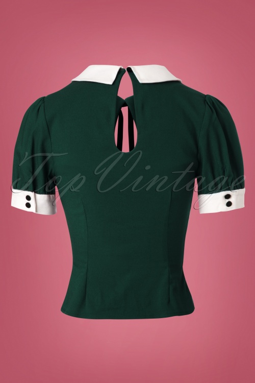 Collectif Clothing - 40s Khloe Top in Green 3