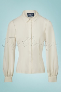 Collectif Clothing - 40s Beccy Blouse in Ivory 4