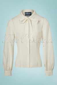 Collectif Clothing - 40s Beccy Blouse in Ivory 3