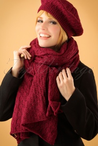 King Louie Scarf Ajour Borgo Cabernet Red