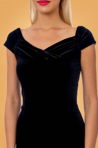 Vintage Chic for Topvintage - Beverly fluwelen maxi-jurk in zwart 4