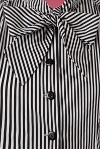 Heart of Haute - 40s Estelle Candy Striped Blouse in Black and White 4