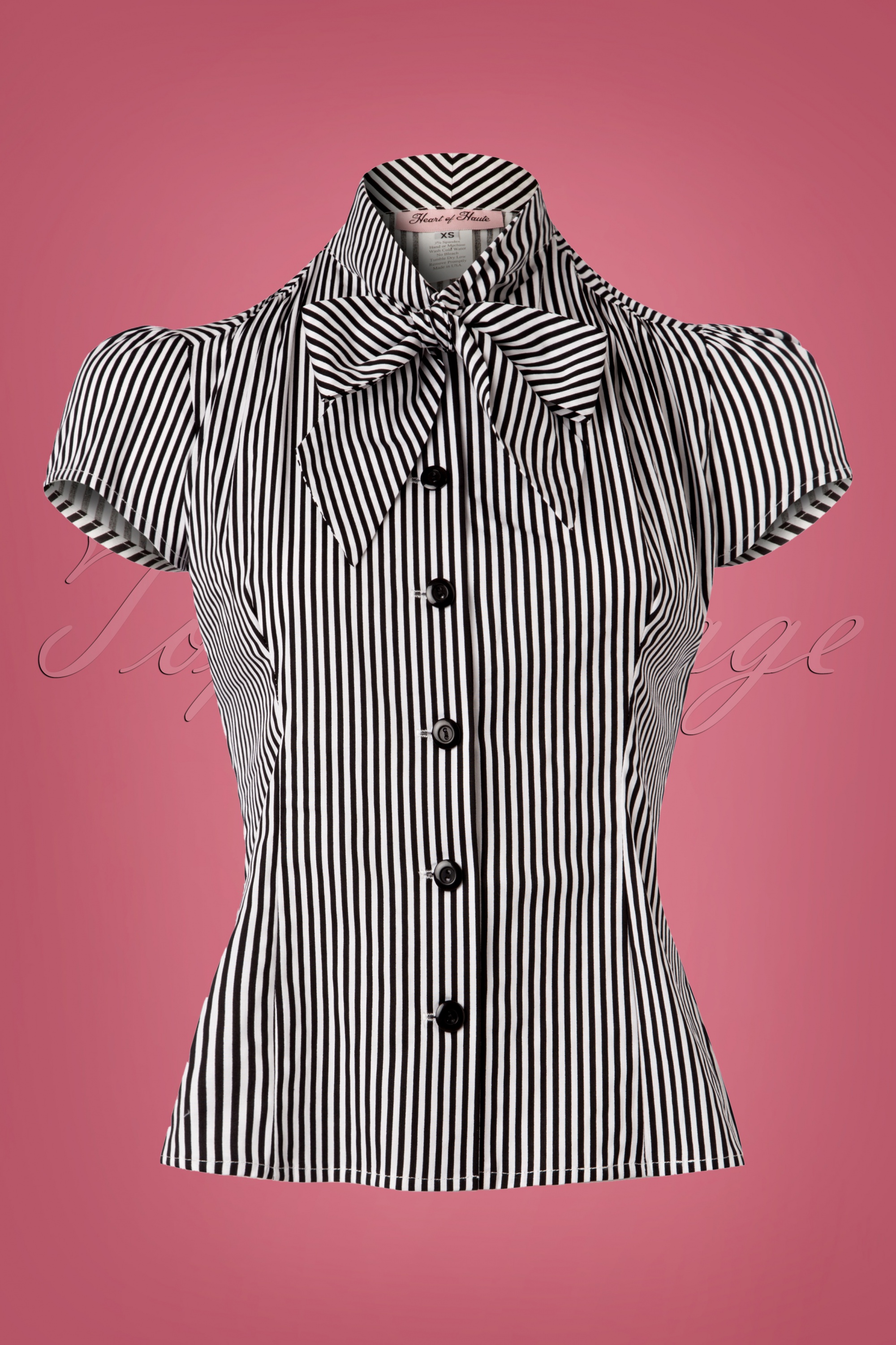 Heart of Haute - Estelle Candy gestreepte blouse in zwart en wit 2