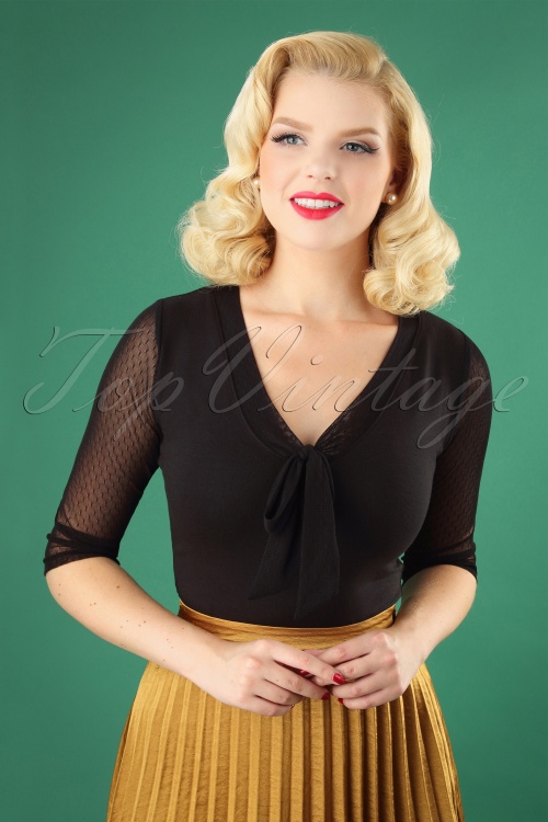 Heart of Haute - 50s Inspire Top in Black