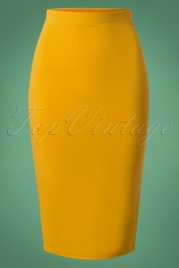 Vintage Chic for Topvintage - Bella Midi Skirt Années 50 en Jaune Moutarde