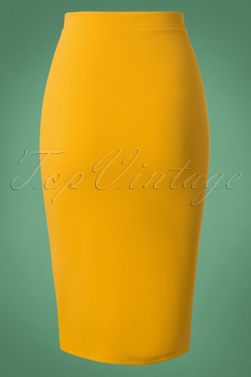 Vintage Chic for Topvintage - 50s Bella Midi Skirt in Mustard 2