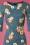 Vintage Chic for Topvintage - Therrie Floral Dots Pencil Dress Années en Vert Canard 3