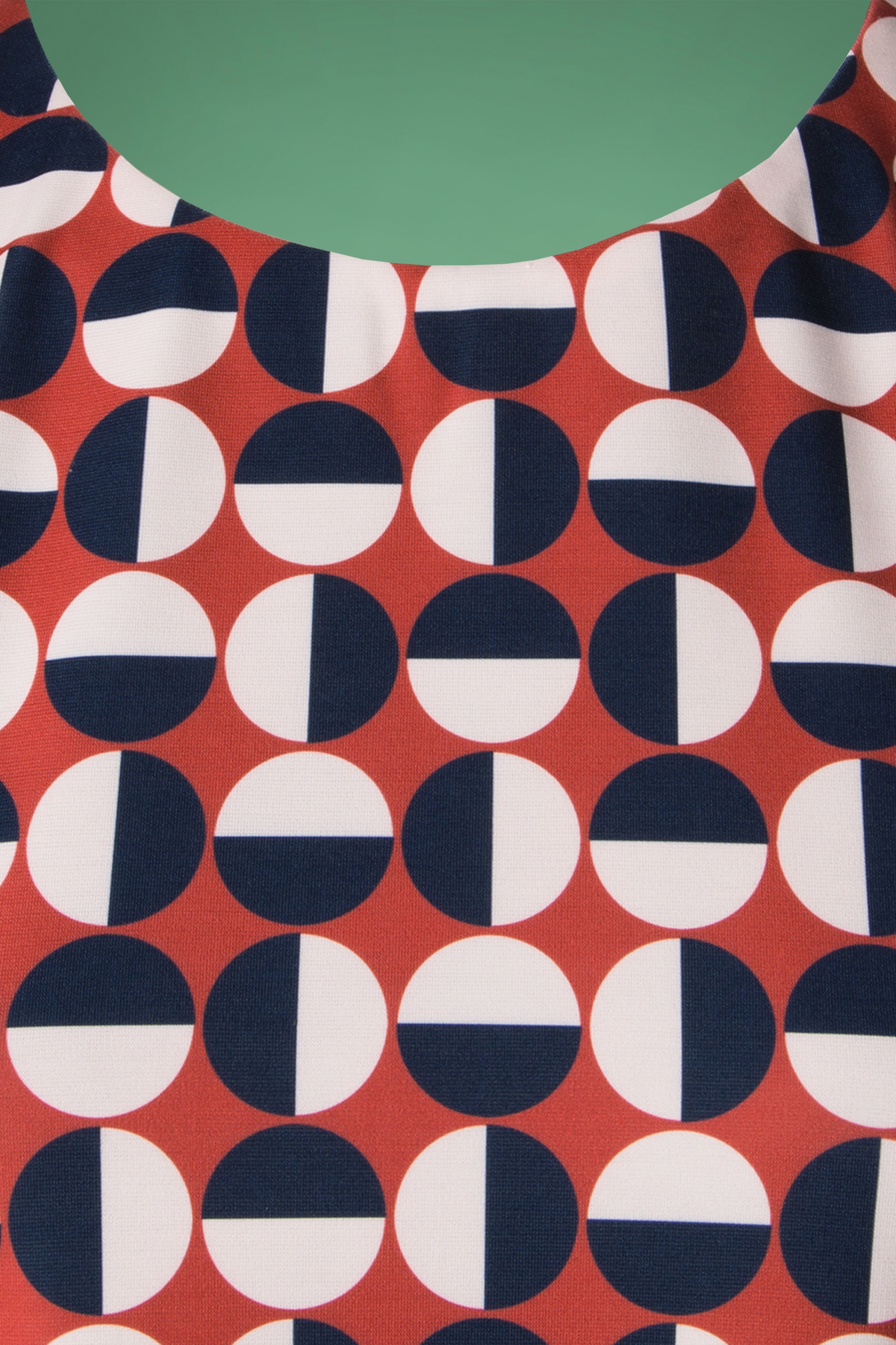 Banned Retro - Mod Circles-jurk in roestig rood 4