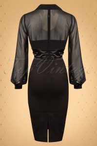 Vintage Diva  - The Norma Pencil Dress in Black 5
