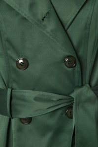 Collectif Clothing - Korrina Swing Trench Coat Années 40 en Vert 6