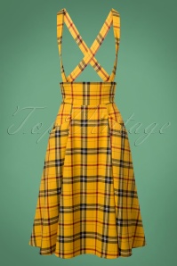 Collectif Clothing - 50s Alexa Clueless Check Swing Skirt in Yellow 2