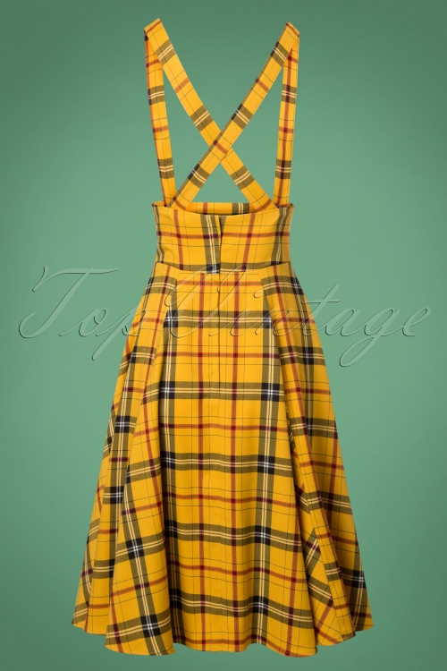 Collectif Clothing - 50s Alexa Clueless Check Swing Skirt in Yellow 5