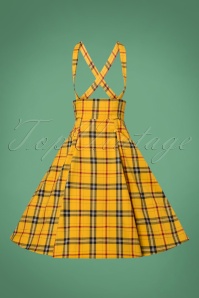 Collectif Clothing - 50s Alexa Clueless Check Swing Skirt in Yellow 3