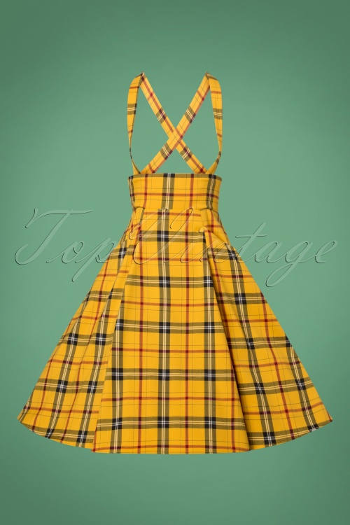 Collectif Clothing - 50s Alexa Clueless Check Swing Skirt in Yellow 3