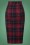 Collectif Clothing - Polly Ginsburg Check Pencil Skirt Années 50 en Rouge et Bleu Marine 3