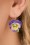 Hop Skip And Flutter - 60s Porcelain Pansy Drop Earrings in Purple