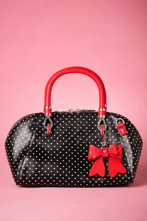 Banned Retro - Lady Layla Handbag Années 50 en Noir et Rouge