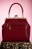 50s American Vintage Patent Bag In Burgundy